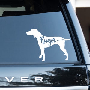 Weimaraner Vinyl Decal with Custom Name - Weimaraner Vinyl Decal - Weimaraner Sticker - Hunting Dog Decal - Custom GSP Decal - Weim Decal