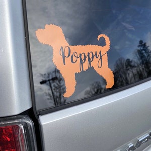 Labradoodle/Goldendoodle Vinyl Decal with custom name - Doodle Name Decal - Goldendoodle Custom Decal - Labradoodle Name Decal