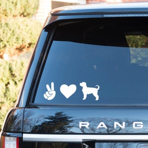 Peace • Love • Doodle Vinyl Decal - Labradoodle / Goldendoodle - Vinyl Labradoodle Decal - Bernedoodle car decal - Doodle Vinyl Decal