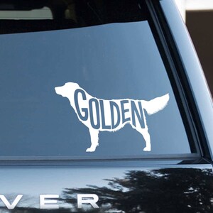 Golden Retriever Vinyl Decal with &quot;Golden&quot; Inside
