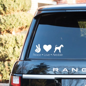 Peace • Love • Airedale Vinyl Decal