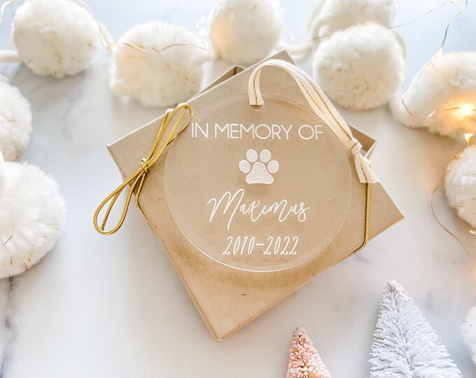 Custom Pet Memorial Ornament - in Memory of Christmas Ornament - Dog ...
