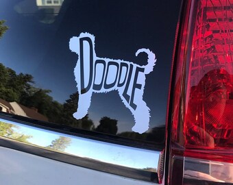 Doodle Vinyl Decal | Labradoodle decal | Goldendoodle Decal | Bernedoodle decal for car | Doodle Sticker