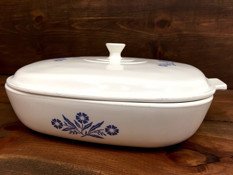 1960/'s Corning Ware Vintage Rare Pyroceram Blue Cornflower 2 12 Quart Caserole Dish