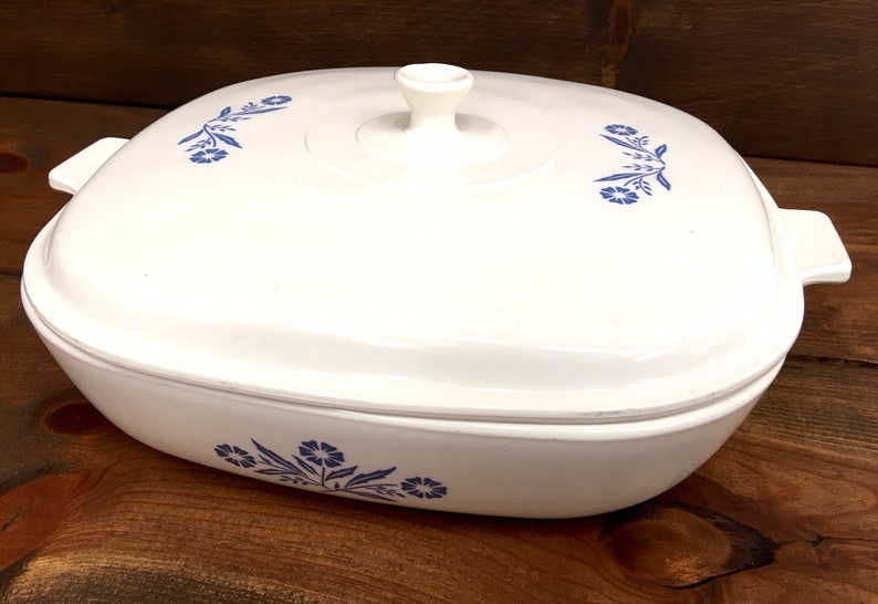 1960/'s Corning Ware Vintage Rare Pyroceram Blue Cornflower 2 12 Quart Caserole Dish