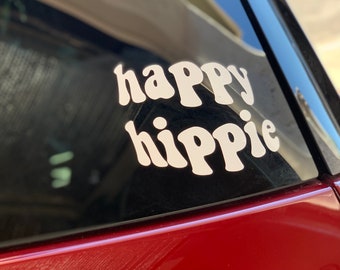 Sticker voiture Happy Hippie, voiture hippie, voiture heureuse, voiture groovy