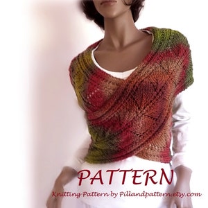 PDF Knitting Pattern sweater vest 2 skeins easy knit multicolored vest Digital Download pattern. Available only in ENGLISH