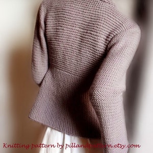 Blazer jacket Sweater PDF knitting pattern Womens cardigan Easy Knit instant download Pattern available Only in ENGLISH image 3