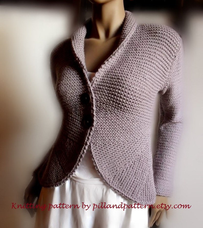 Blazer jacket Sweater PDF knitting pattern Womens cardigan Easy Knit instant download Pattern available Only in ENGLISH image 2