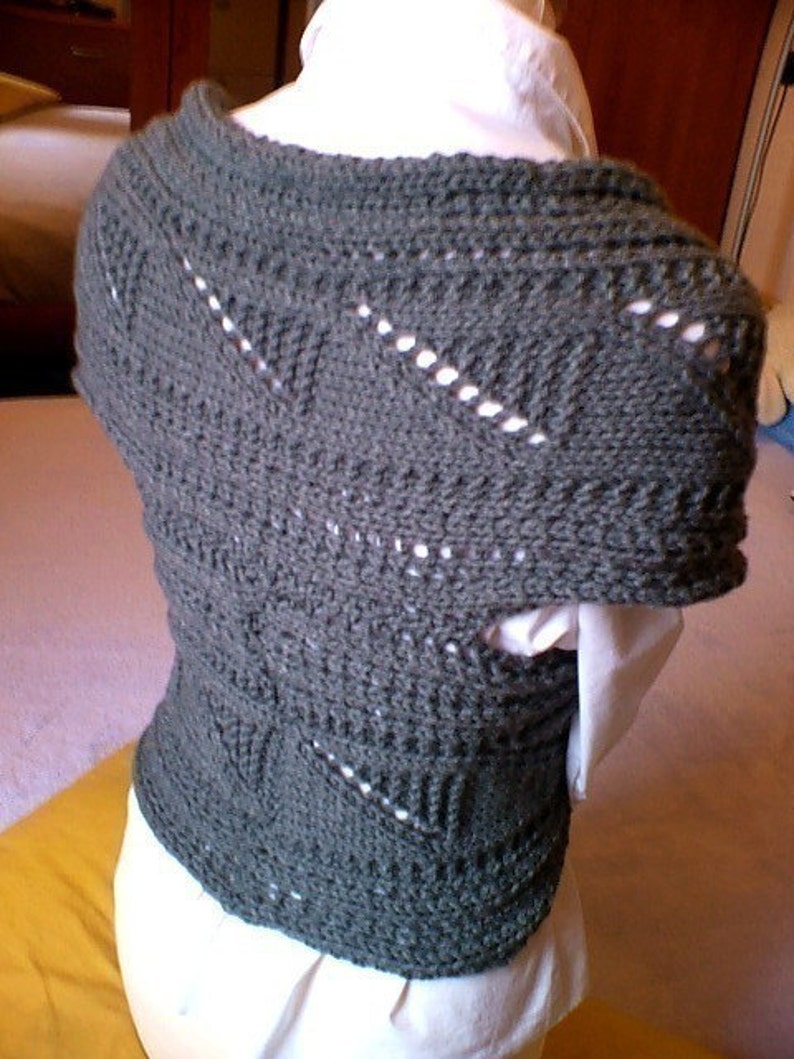 Knitting Pattern Knit Sweater cowl Vest Waistcoat pattern PDF Pattern in ENGLISH ONLY image 4