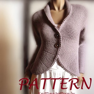 Women's blazer jacket knitting pattern knit buttoned cardigan sweater easy knit instant Download PDF pattern available Only in ENGLISH