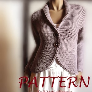 Blazer jacket Sweater PDF knitting pattern Womens cardigan Easy Knit instant download Pattern available Only in ENGLISH image 1