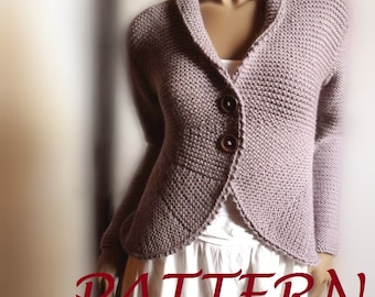 Women's blazer jacket knitting pattern knit buttoned cardigan sweater easy knit instant Download PDF pattern available Only in ENGLISH