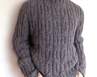 Men's Cable Knit Pullover Sweater Pattern (PDF Pattern)