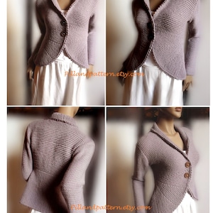 Blazer jacket Sweater PDF knitting pattern Womens cardigan Easy Knit instant download Pattern available Only in ENGLISH image 5