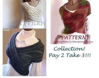 Collection 3 patterns with the price of 2 Knitting Pattern Cowl Vest PDF Pattern Knit vest pattern in ENGLISH ONLY