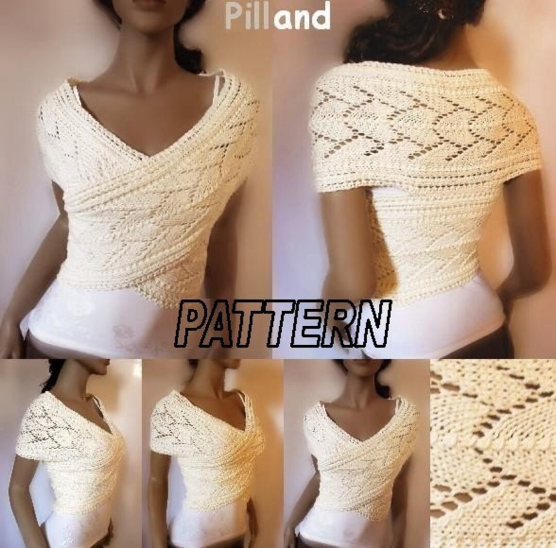 Knitting Pattern Lace Knit Sweater Womens Vest PDF Instant Download