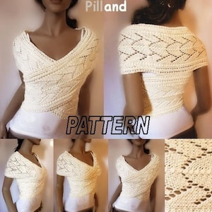 Knitting Pattern Lace Knit sweater Womens vest PDF Instant download Knit Vest Cowl in ENGLISH ONLY