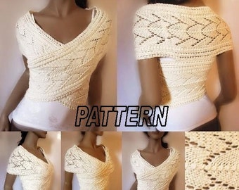 Knitting Pattern Lace Knit sweater Womens vest PDF Instant download Knit Vest Cowl in ENGLISH ONLY