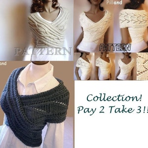 Collection 3 patterns with the price of 2 Knitting Pattern Cowl Vest PDF Pattern Knit vest pattern in ENGLISH ONLY