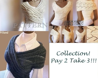 Collection 3 patterns with the price of 2 Knitting Pattern Cowl Vest PDF Pattern Knit vest pattern  in ENGLISH ONLY