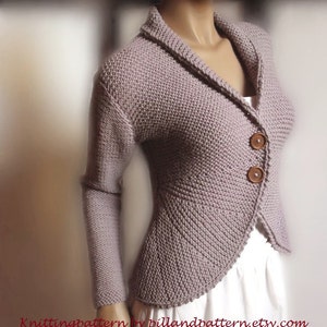 Blazer jacket Sweater PDF knitting pattern Womens cardigan Easy Knit instant download Pattern available Only in ENGLISH image 4