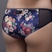 Xavier reviewed Panties "Brandy" , low rise panties with sheer mesh sides, floral cotton velvet, knickers, printed undies, flowers, dark blue, bamboo lined