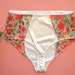 Charlotte N reviewed Lingerie, panties "Fleurs d'Oranger", high waisted, floral mesh sides, high rise panties, women knickers, vintage style, satin underwear