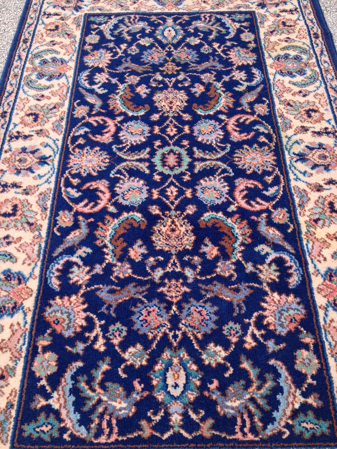 3x5 Rug Karastan Rug 747 Indigo Tabriz Blue /Ivory Etsy