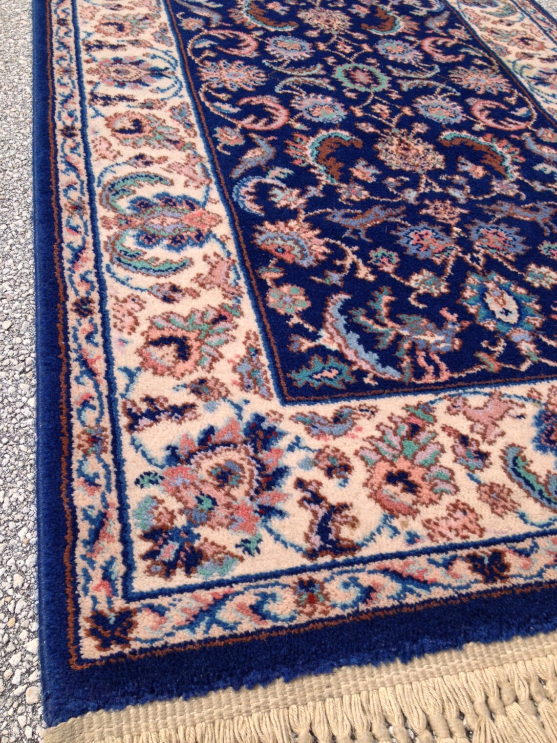 3x5 Rug Karastan Rug 747 Indigo Tabriz Blue /Ivory Etsy
