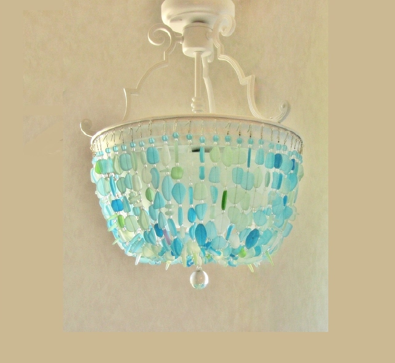 Sea glass flush cheap mount ceiling light