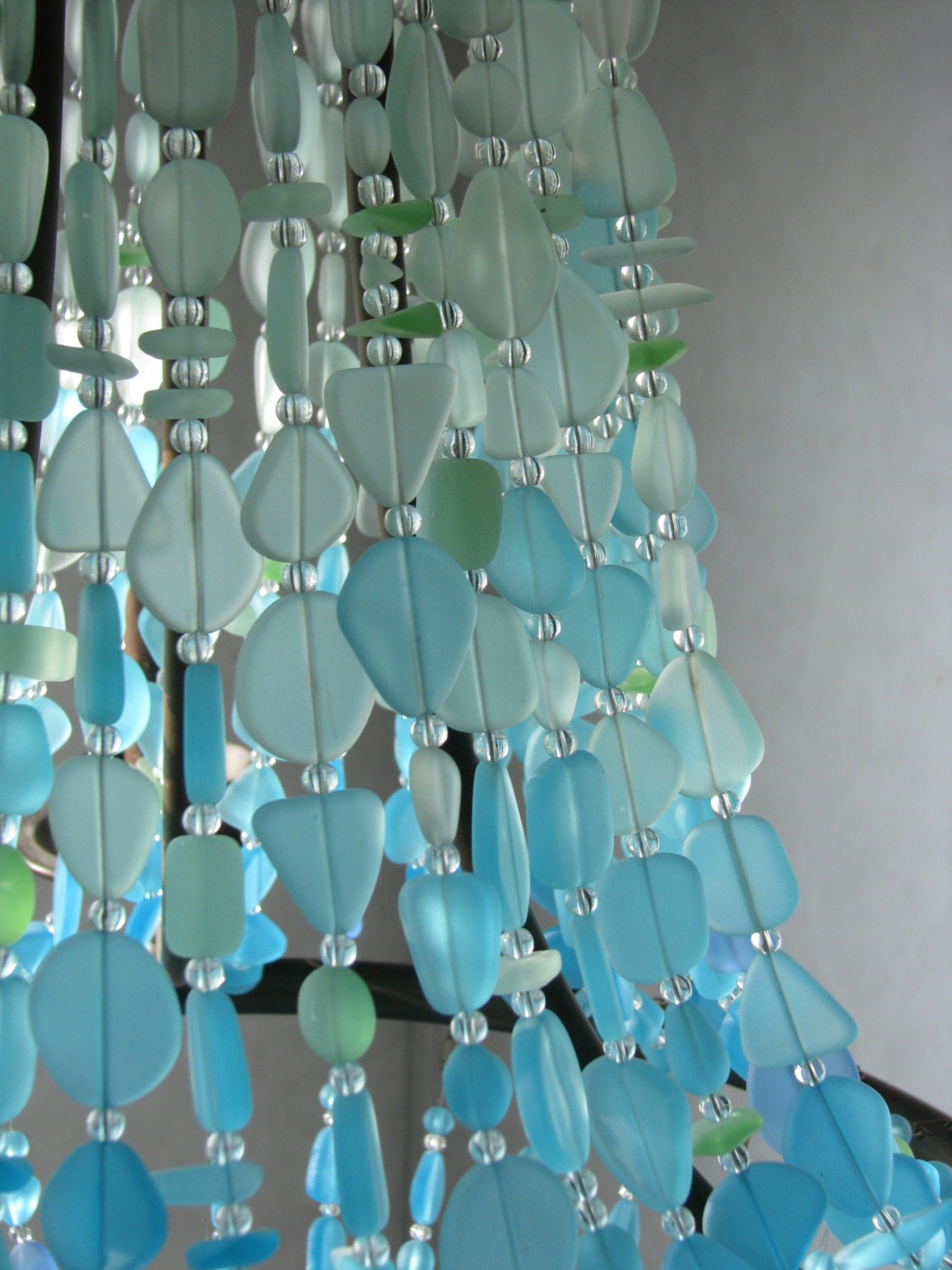 Sea Glass Lighting Fixture Chandelier Coastal Decor Beach - Etsy