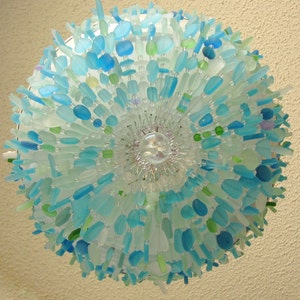 Sea Glass Chandelier Lighting Fixture Beach Glass Ceiling - Etsy