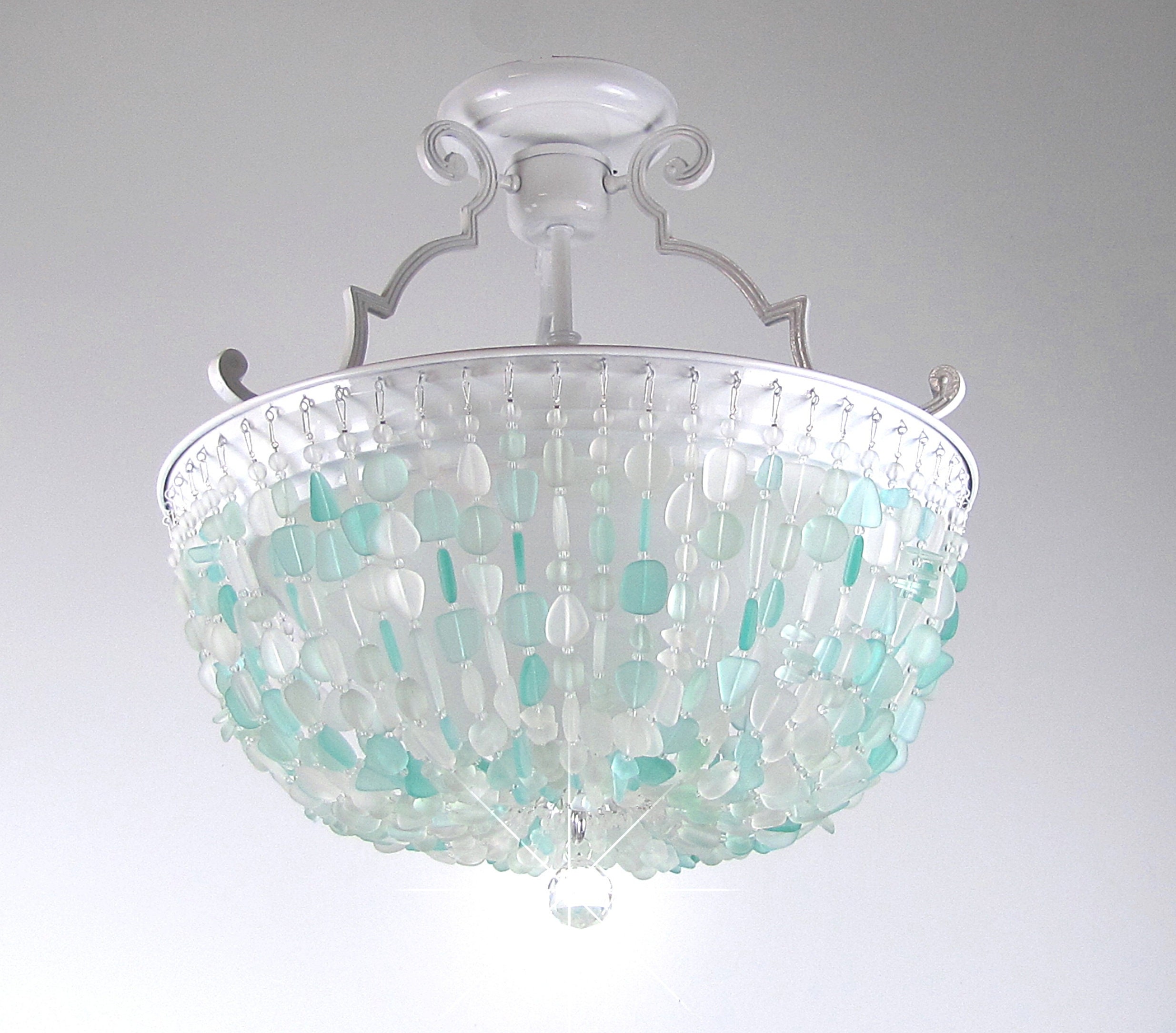 Sea glass flush mount light deals