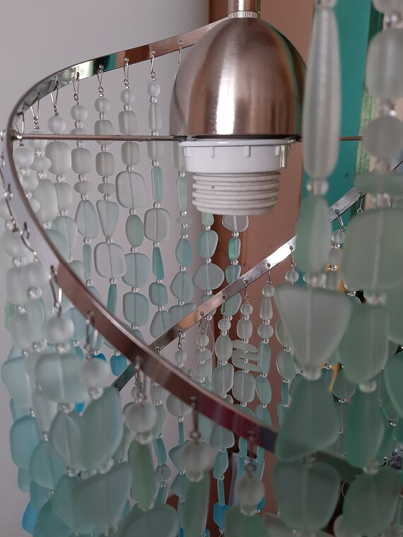 Sea Glass Pendant Hanging Light Kitchen Island Pendant Beach Glass