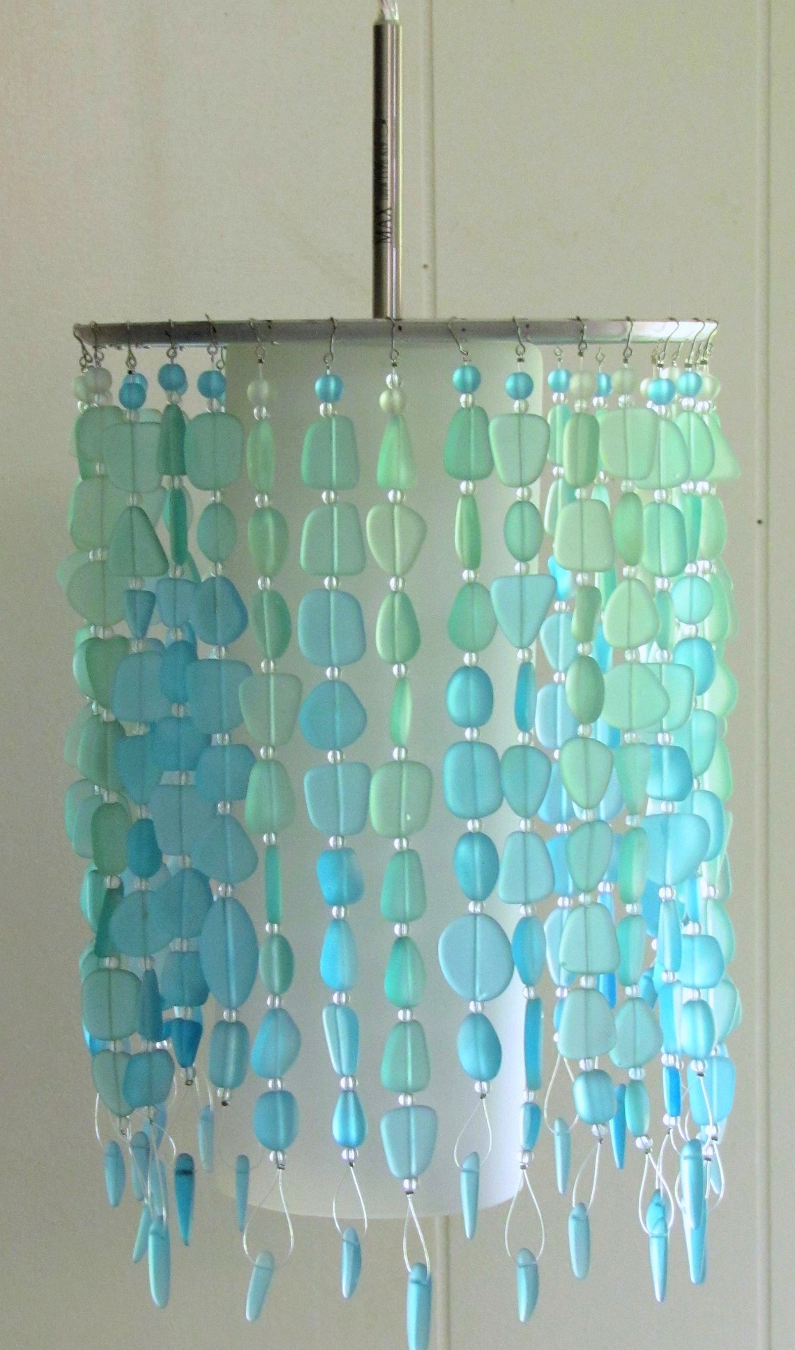 Sea Glass Pendant Light Mini Pendant Hanging Light Fixture Etsy