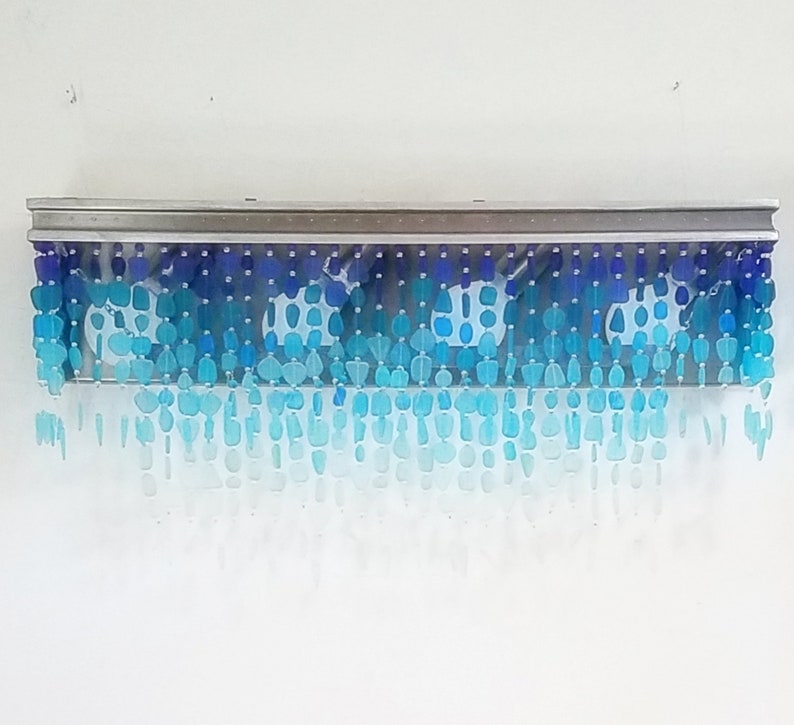 Sea Glass Vanity Light Bathroom Fixture Rectangular Powder Etsy
