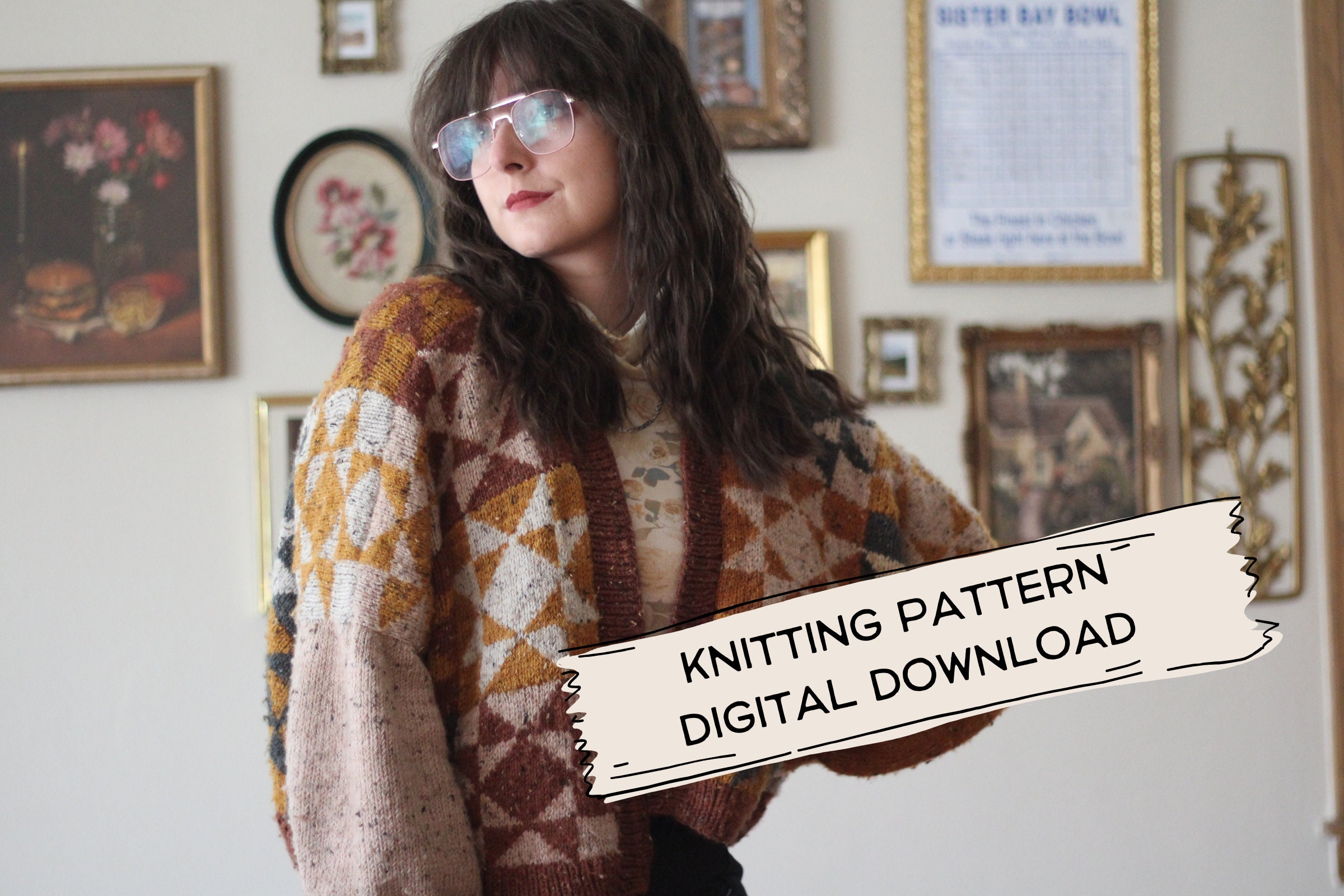 Heirloom Quilt Cardigan Knitting Pattern - Digital Download by 