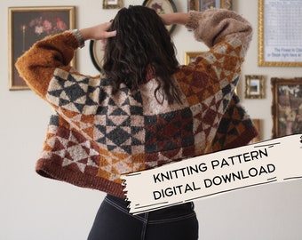 Heirloom Quilt Cardigan Knitting Pattern - Digital Download by Katryn Seeburger