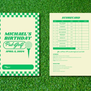 Bearbeitbare Pub Golf / Bar Golf Scorecard Sofortiger Download vollständig anpassbar