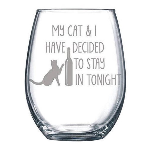 My Cat and I Have Decided to Stay in Tonight Funny Gift Laser | Etsy