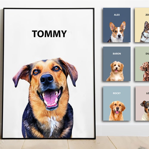 Custom Pet Portraits DIGITAL DOWNLOAD Pet Art to Print on Etsy