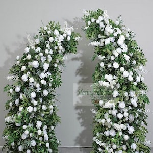 White Rose and Eucalyptus Wedding Archway Flower, Wedding Pillar Flowers, Wedding arch, Arbour Flowers fake flower Backdrop
