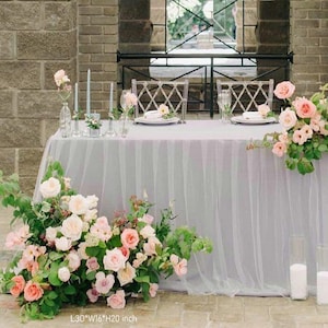 Creamy sweet pink Floral Garland Wedding head table Arbor Flowers Arch Décor, Aisle Flower Arrangement for Reception Decor