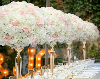 white hydrangea & pale pink roses Flower large centrepieces, wedding table Flower Ball,Floral Centerpiece Floral Ball Party Home Decor