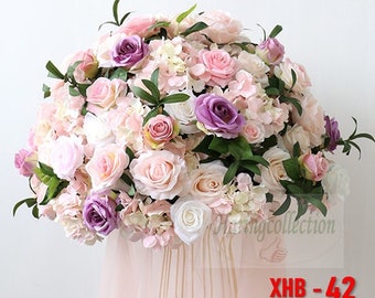 Wedding Centerpiece Power Pink flower wedding Flower Banquet Pale Pink silk artificial Flower Ball home party centerpiece table decoration