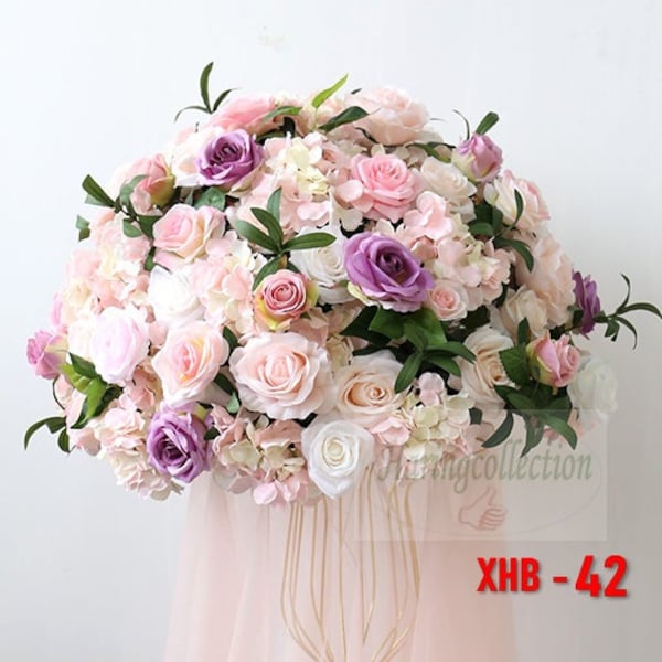 Wedding Centerpiece Power Pink flower wedding Flower Banquet Pale Pink silk artificial Flower Ball home party centerpiece table decoration