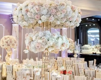 Pale Rose Cream Hydrangeas Wedding large flower centrepieces Big table dinner Flower centerpiece Kiss ball.