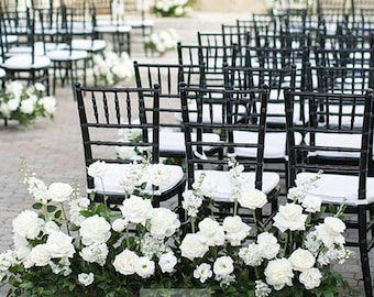White and greenery Ceremony Flowers Wedding Aisle Flowers Centerpiece Table Flowers eucalyptus, Wedding floor Gazebo Bride dance floor