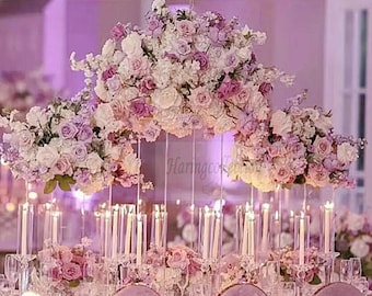 Flower kiss ball Assorted Large Floral wedding Centerpiece Set In Dusty Rose & ivory Flower centerpiece Flower ball